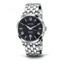 Orologio extra-fort automatic nero con cinturino in acciaio Eberhard