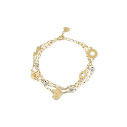 Chantecler - Bracciale A Tre Fili - Oro Giallo - Diamanti