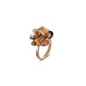 Chantecler - Anello Paillettes Fiore Medio - Oro Rosa - Diamanti
