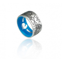 Chantecler - Anello Fascia In Argento - Skyline Capri - Smalto Blu