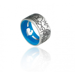 Chantecler - Anello Fascia In Argento - Skyline Capri - Smalto Blu