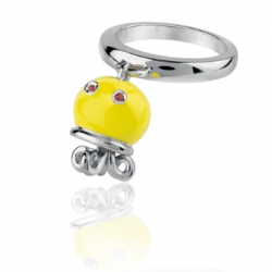 Chantecler - Anello Et Voilà - Argento - Smalto Giallo