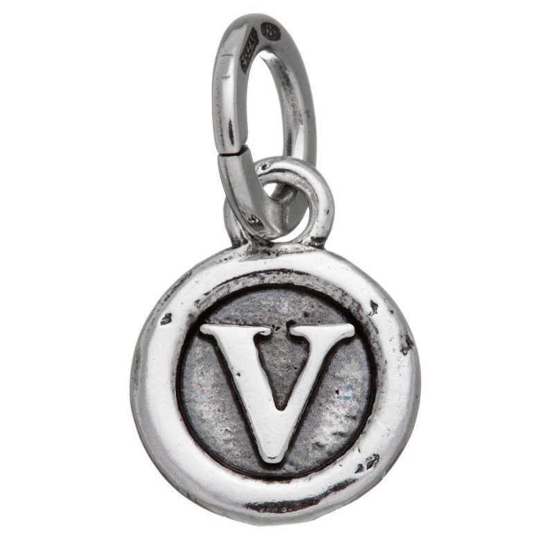 Giovanni Raspini - Charm Lettera Bottone 'V' - Argento