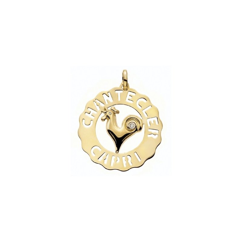 Chantecler - Ciondolo Grande Logo - Oro Giallo - Diamanti