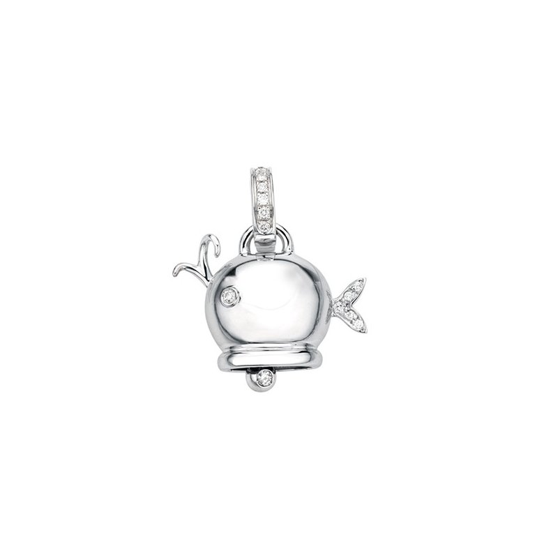 Chantecler - Ciondolo Marinelle Mini Balena - Oro Bianco - Diamanti