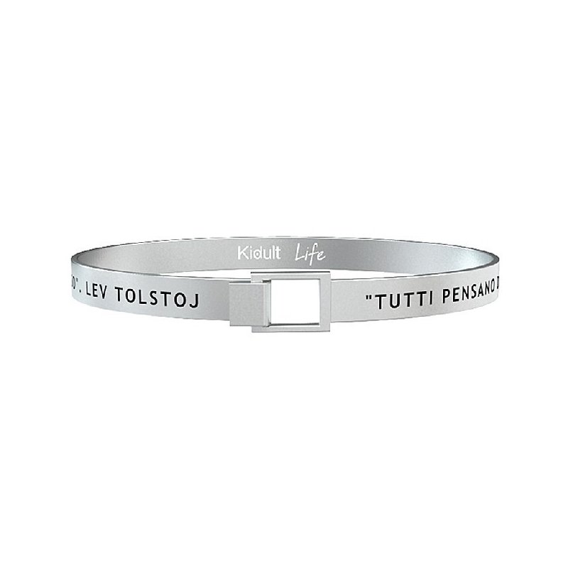 Kidult - Bracciale Tutti Pensano Di Cambiare… L. Tolstoj - Acciaio - Uomo