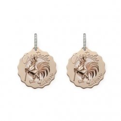 Chantecler - Orecchini Logo - Oro Rosa - Diamanti