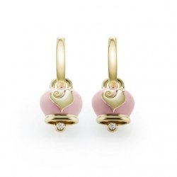 Chantecler - Orecchini Campanella Micro - Oro Giallo - Smalto Rosa