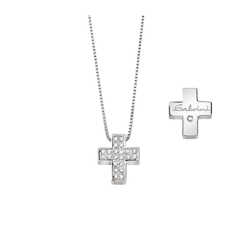 Collana in oro bianco con diamanti.