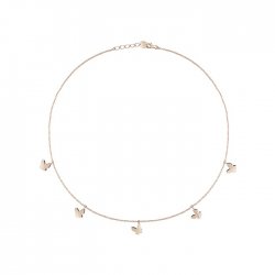 Collana in oro rosa 9 KT con diamante.