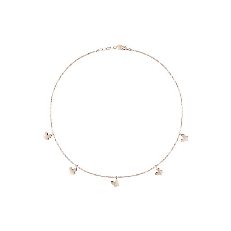 Collana in oro rosa 9 KT con diamante.