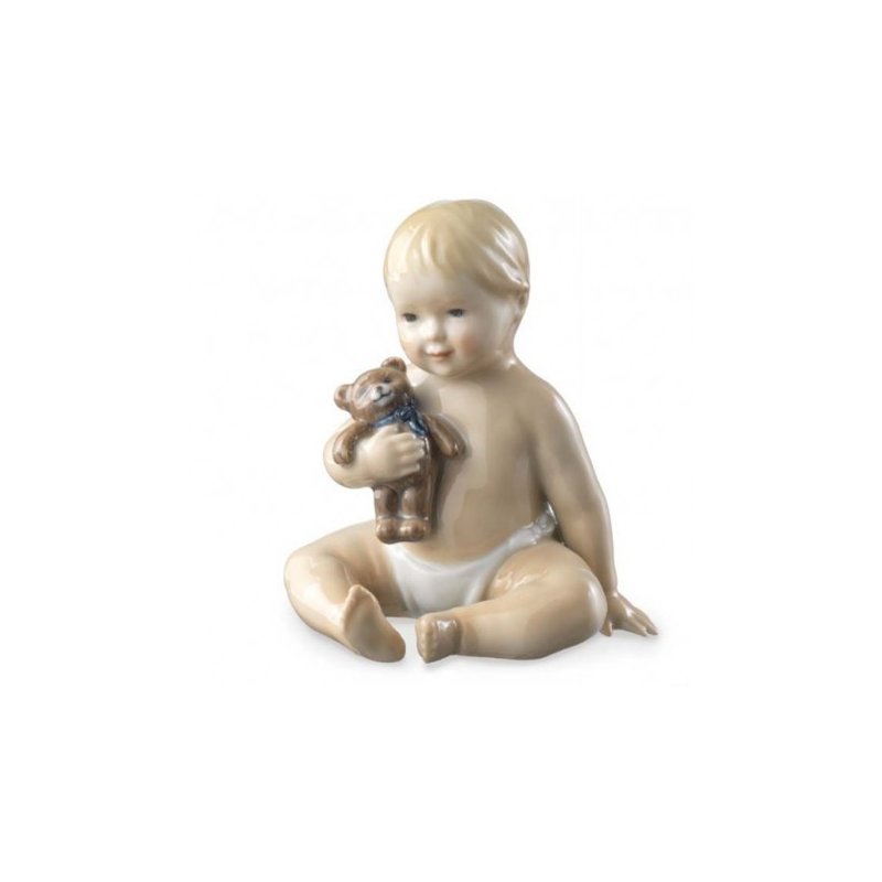 Royal Copenhagen - Neonato Con Orsetto - Porcellana