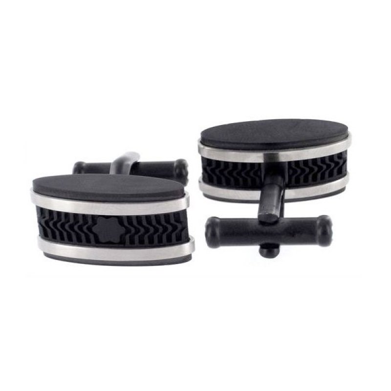 Montblanc - Gemelli Rettangolari - Gomma Nera - Pvd