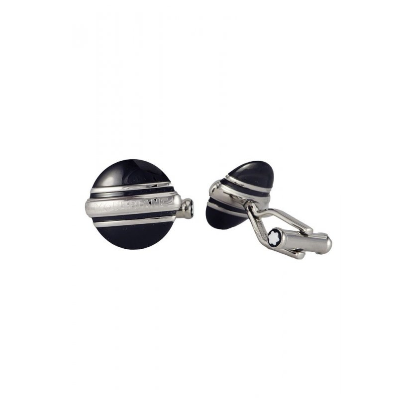 Montblanc - Cufflinks Mst Round - Acciaio - Onice