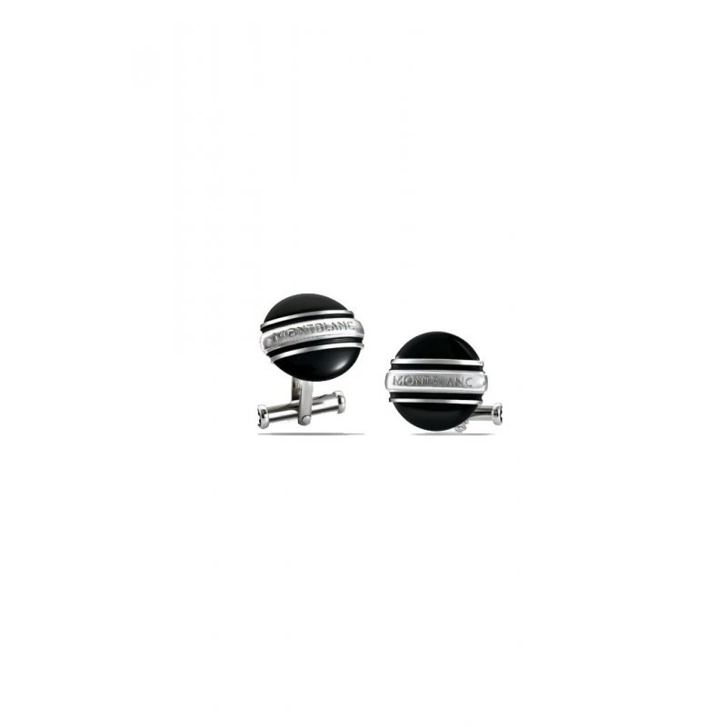 Montblanc - Cufflinks Mst Round - Acciaio - Onice