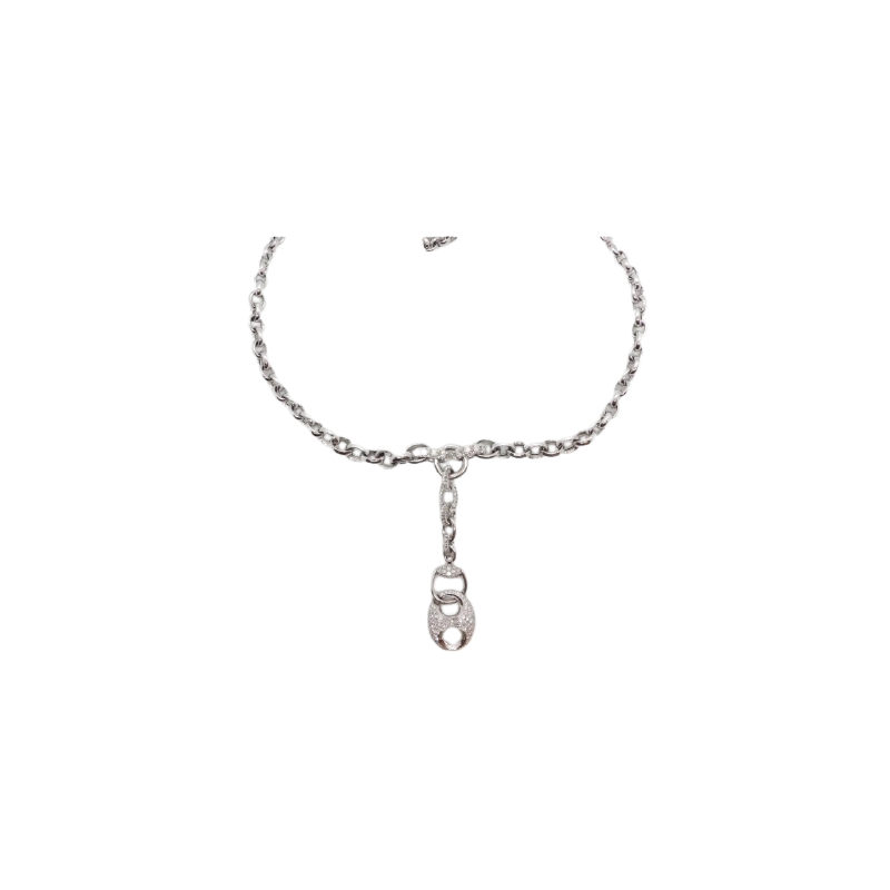 Collierino in oro bianco e diamanti 2.98 kt Gucci