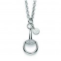 Collana Horsebit in oro bianco 18kt e diamanti