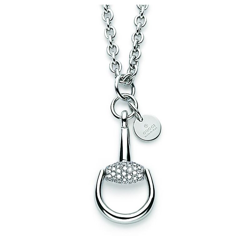 Collana Horsebit in oro bianco 18kt e diamanti