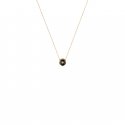 Collana con pendente testa di felino in oro giallo 18kt, onice e diamanti