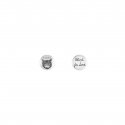 Orecchini Blind for love con motivo tondo inciso gatto in argento lucido invecchiato