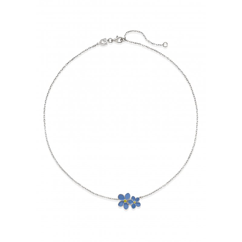 Chantecler - Collana Fiore 'Non Ti Scordar Di Me' - Argento - Smalto