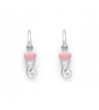 Chantecler - Orecchini Cornetto - Smalto Rosa - Argento