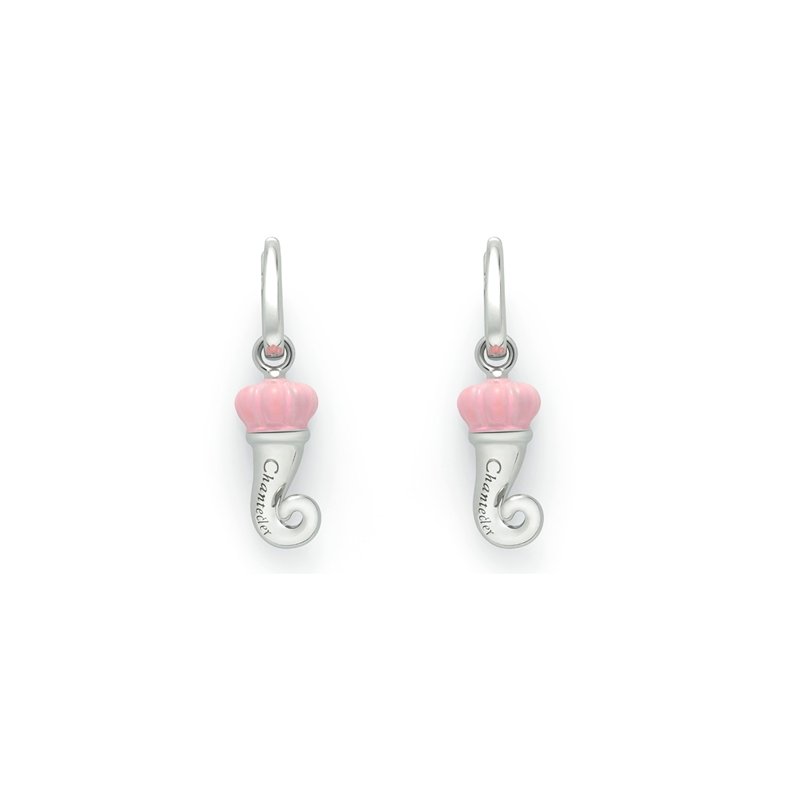Chantecler - Orecchini Cornetto - Smalto Rosa - Argento