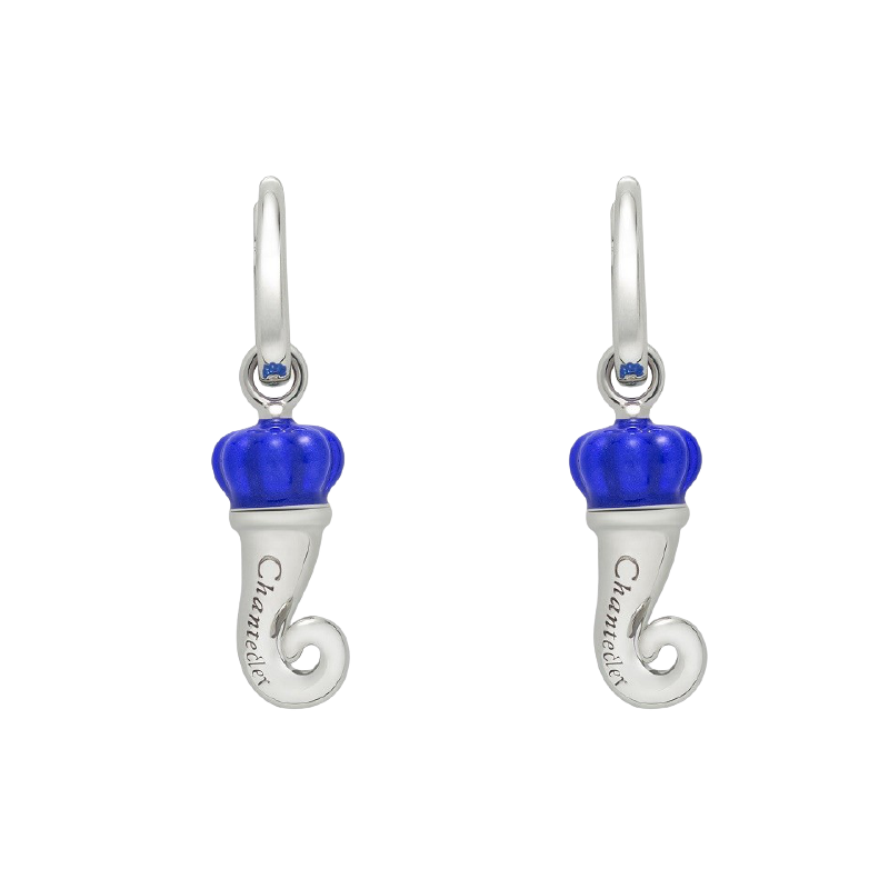 Chantecler - Orecchini A Forma Di Cornetto - Smalto Blu