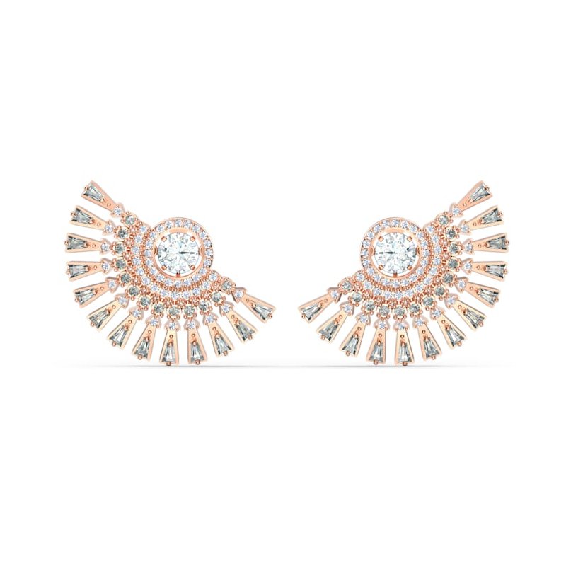 Swarovski - Orecchini Sparkling Dance - Grigio - Oro Rosa