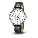 Orologio 8 jours grande taille bianco con cinturino in pelle Eberhard