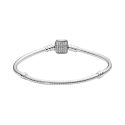 Silver Bracelet With Clear Cub