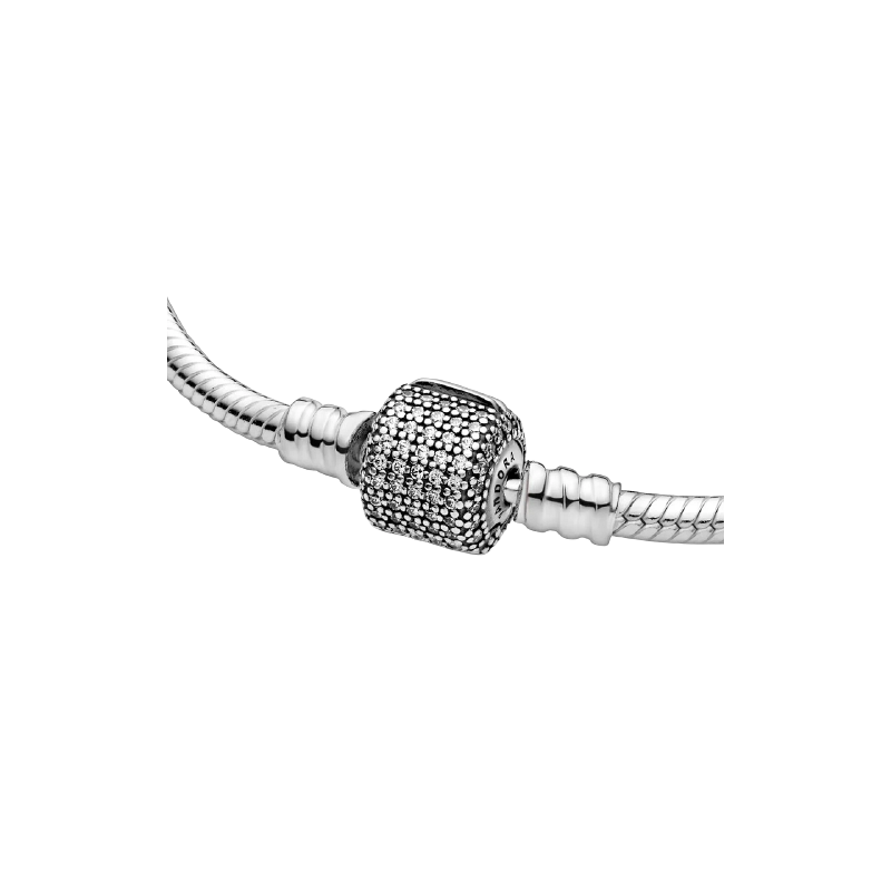 Silver Bracelet With Clear Cub