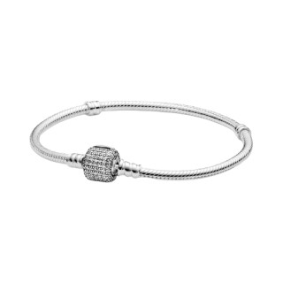 Silver Bracelet With Clear Cub