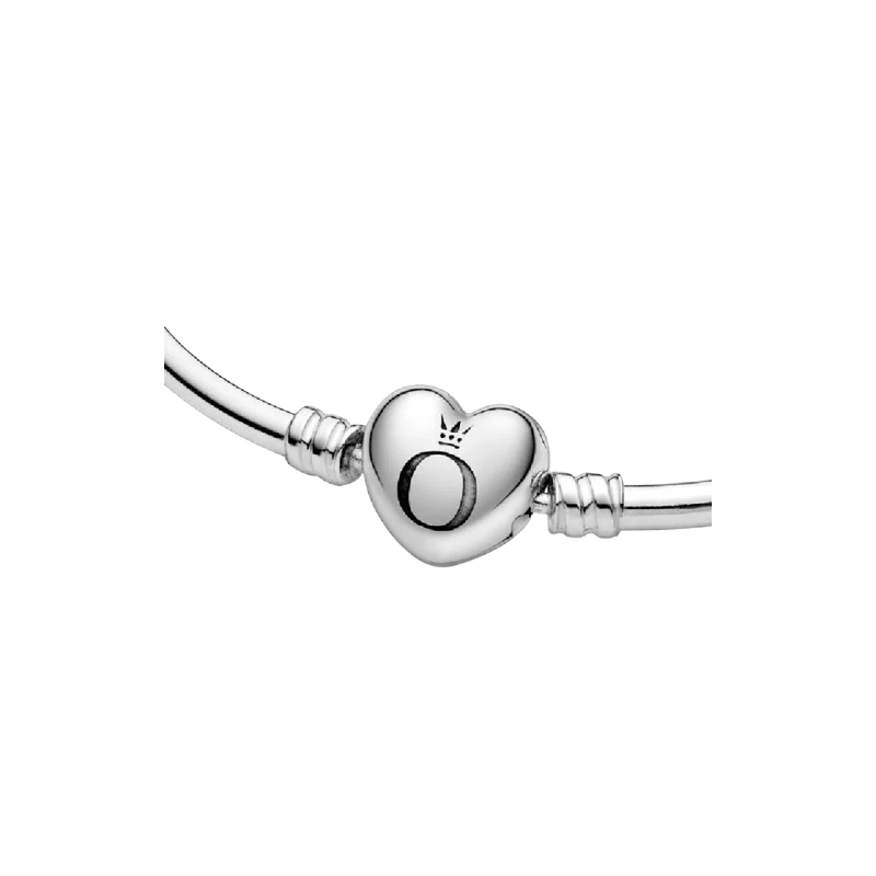 Silver Bangle With Heart-Shape
