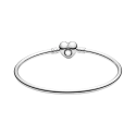 Silver Bangle With Heart-Shape