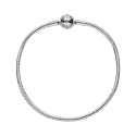 Snake Chain Silver Bracelet With Round C