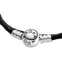 Silver Leather Bracelet, Doubl