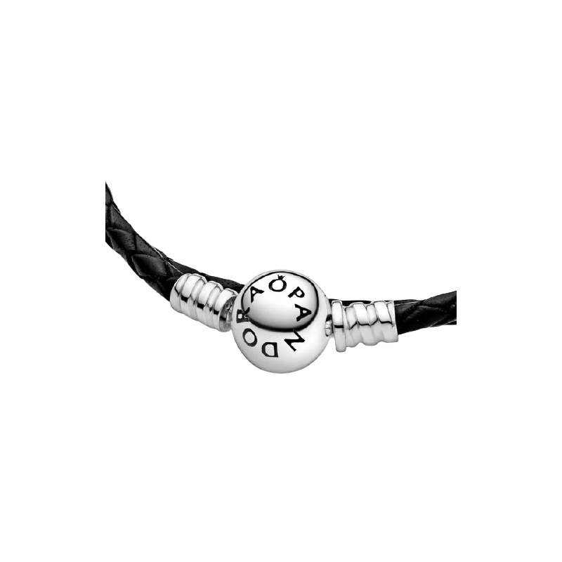 Silver Leather Bracelet, Doubl