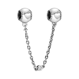 Hearts Silver Safety Chain Wit