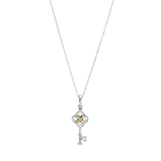 Collana Bicolore Chiave E Fiore