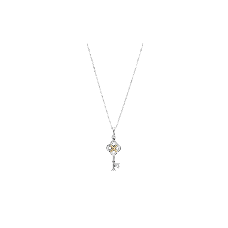Collana Bicolore Chiave E Fiore