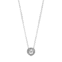 Silver Necklace With Clear Cub
