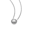 Silver Necklace With Clear Cub