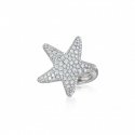 Anello stella in oro bianco 18 kt tempestato di diamanti 2,24 kt Pasquale Bruni