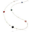 Collana in Oro Rosa con Agata , Onice, Calcedonio , Agata e Lapis Lazuli, Corniola e Diamanti