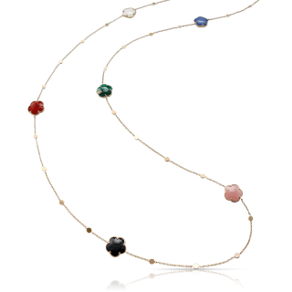 Collana in Oro Rosa con Agata , Onice, Calcedonio , Agata e Lapis Lazuli, Corniola e Diamanti