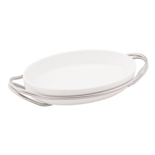 Sambonet - Supporto Con Pirofila - Acciaio - Porcellana