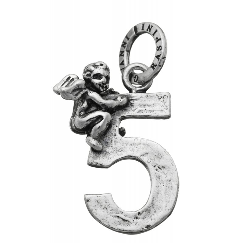 Giovanni Raspini - Charm "5" Con Angelo - Argento
