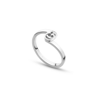 Anello in oro bianco 18 carati linea doppia G Gucci