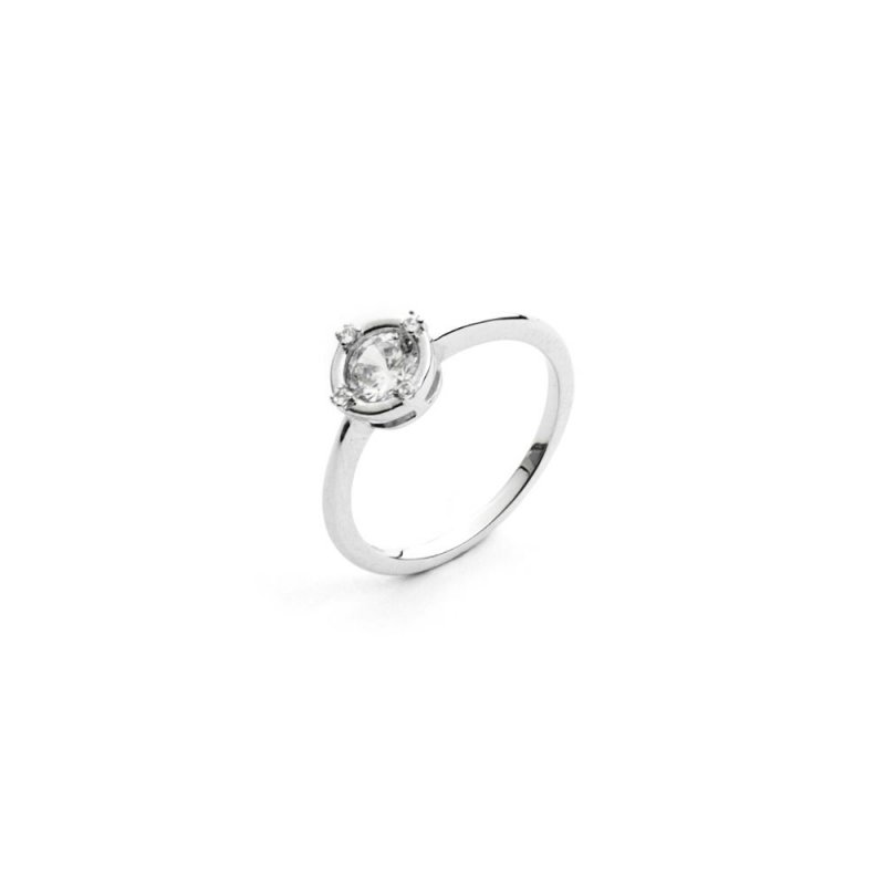 Anello in Argento con Zirconi Solitary